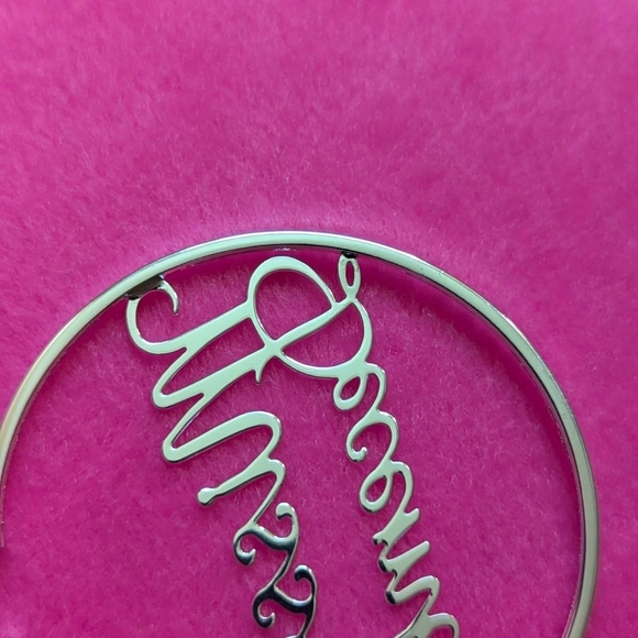 Playboy miss December earrings silver color hoop circle - Picture 4 of 6